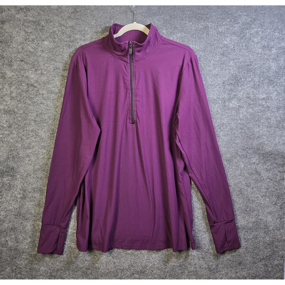 Torrid Pullover Womens 2X Purple 1/2 Zip TRU Performance Rib Knit Active